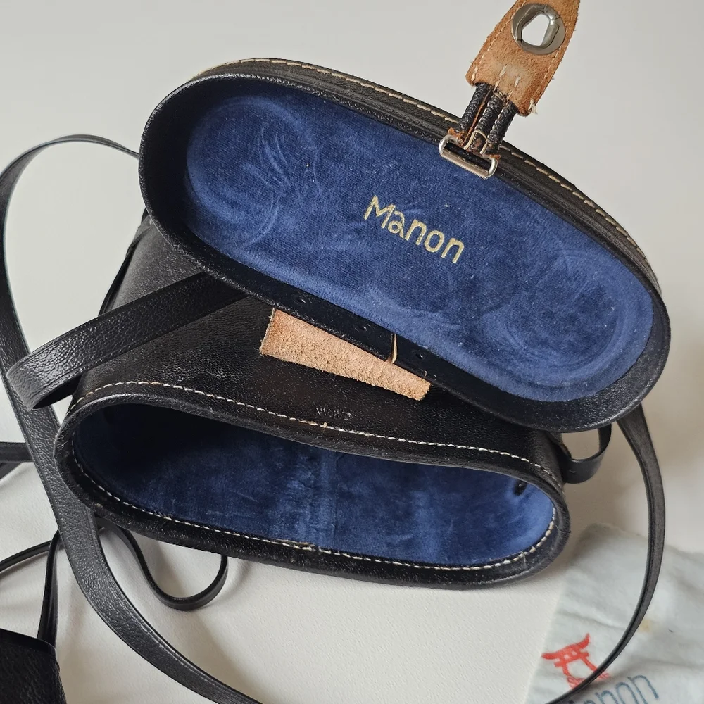 Vintage Manon Shrine 7x35 Binoculars Japan Coated Optics w/ Case Caps Bird Watch